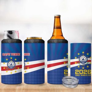 Cape Verde Football 2026 4 in 1 Can Cooler Tumbler Historic First World Cup Appearance - African Pride