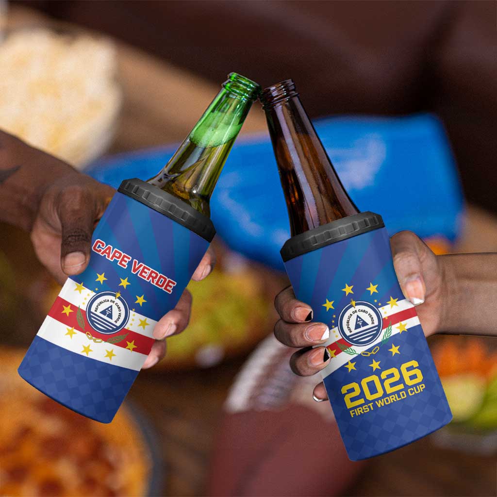 Cape Verde Football 2026 4 in 1 Can Cooler Tumbler Historic First World Cup Appearance - African Pride