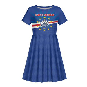 Cape Verde Football 2026 Kid Short Sleeve Dress Historic First World Cup Appearance - African Pride