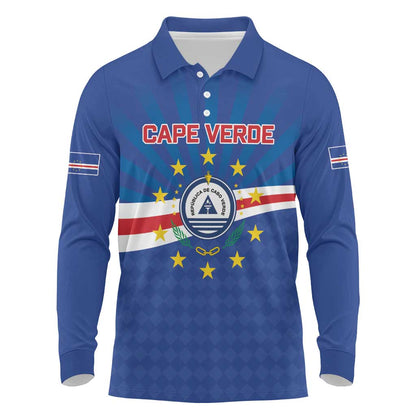 Cape Verde Football 2026 Long Sleeve Polo Shirt Historic First World Cup Appearance - African Pride