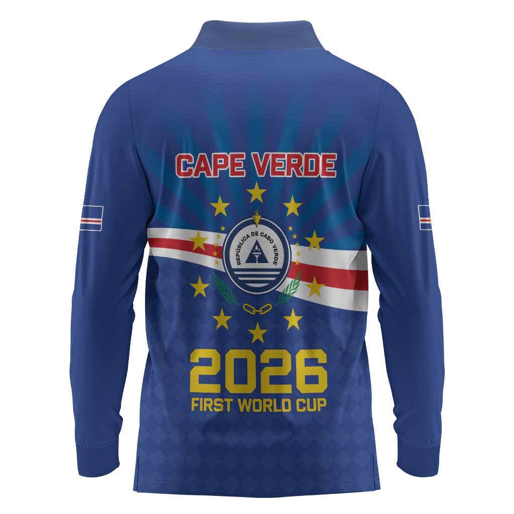 Cape Verde Football 2026 Long Sleeve Polo Shirt Historic First World Cup Appearance - African Pride