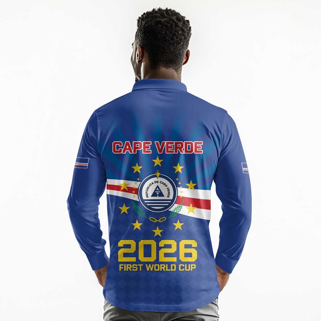 Cape Verde Football 2026 Long Sleeve Polo Shirt Historic First World Cup Appearance - African Pride