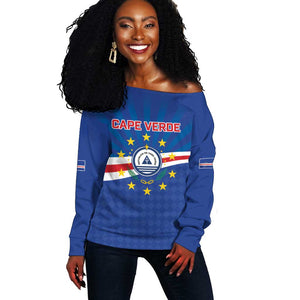 Cape Verde Football 2026 Off Shoulder Sweater Historic First World Cup Appearance - African Pride