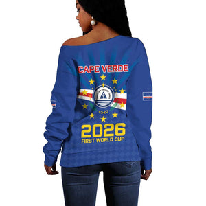Cape Verde Football 2026 Off Shoulder Sweater Historic First World Cup Appearance - African Pride