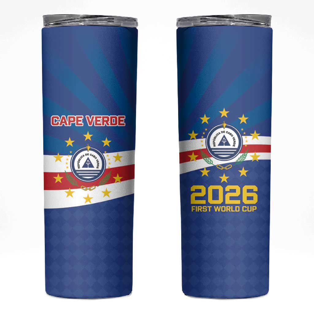 Cape Verde Football 2026 Skinny Tumbler Historic First World Cup Appearance - African Pride