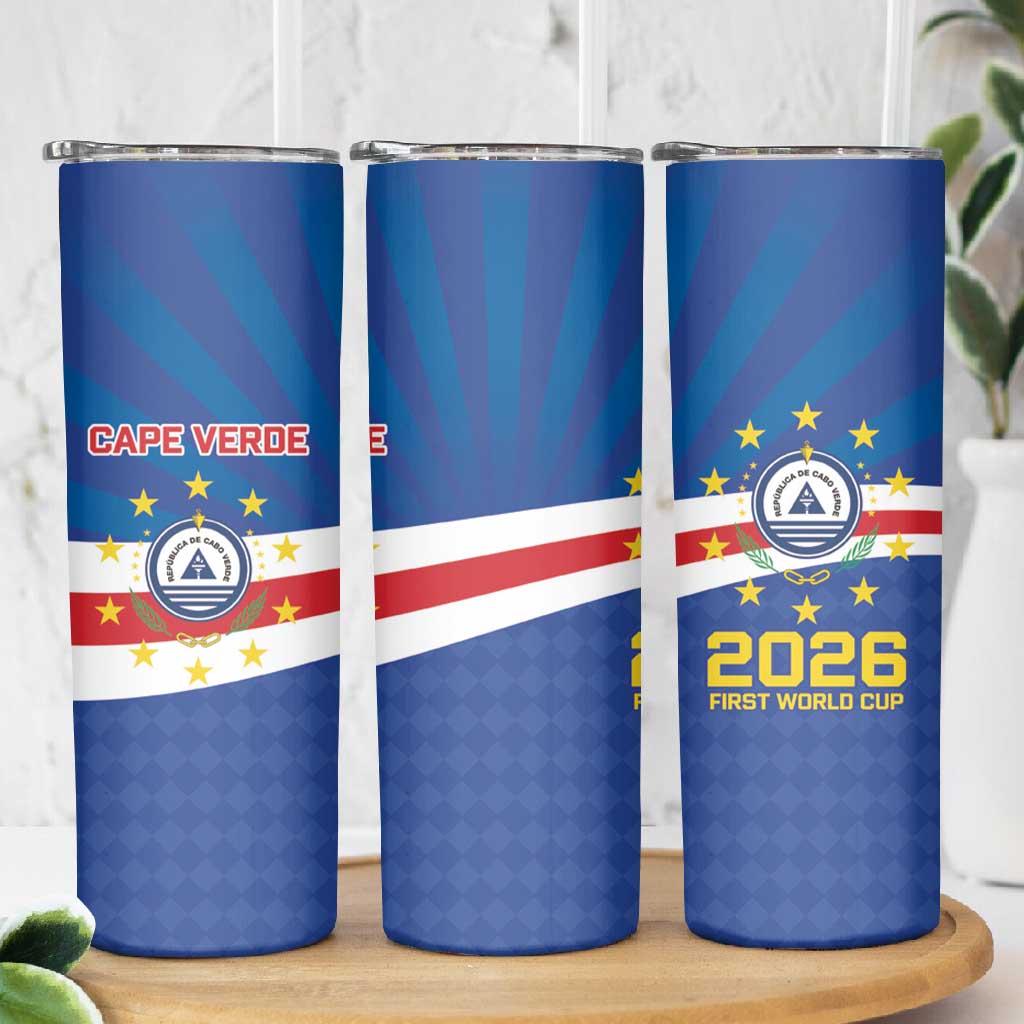 Cape Verde Football 2026 Skinny Tumbler Historic First World Cup Appearance - African Pride