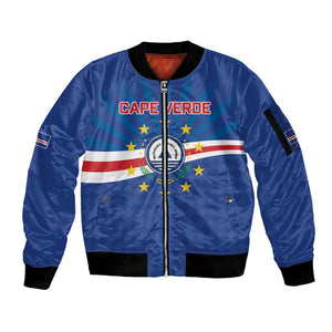 Cape Verde Football 2026 Sleeve Zip Bomber Jacket Historic First World Cup Appearance - African Pride