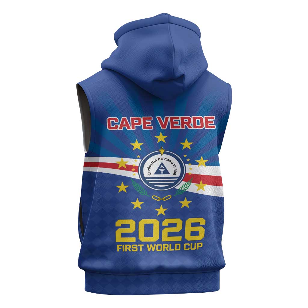 Cape Verde Football 2026 Sleeveless Hoodie Historic First World Cup Appearance - African Pride