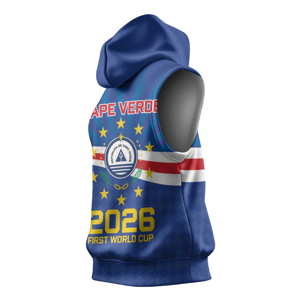 Cape Verde Football 2026 Sleeveless Hoodie Historic First World Cup Appearance - African Pride
