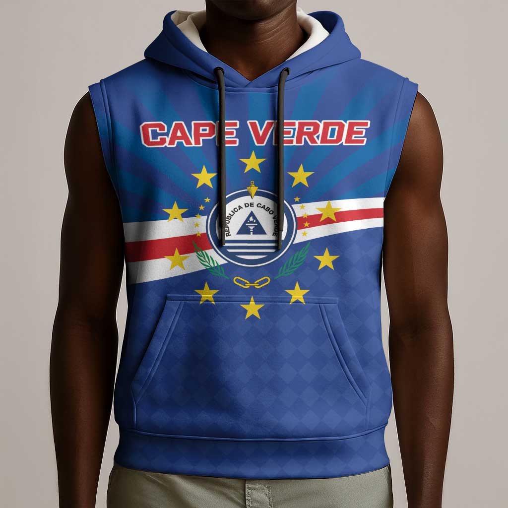 Cape Verde Football 2026 Sleeveless Hoodie Historic First World Cup Appearance - African Pride