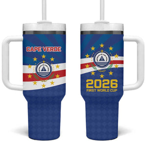 Cape Verde Football 2026 Tumbler With Handle Historic First World Cup Appearance - African Pride