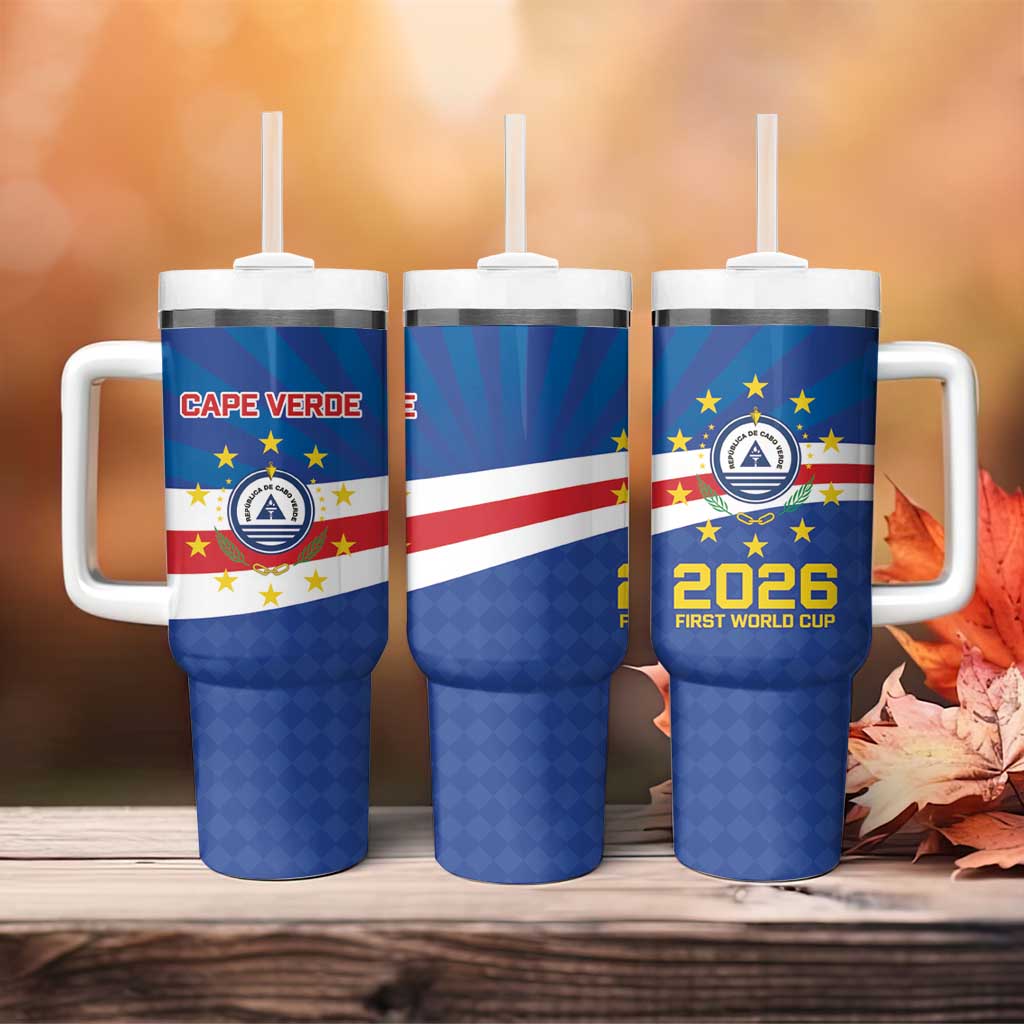 Cape Verde Football 2026 Tumbler With Handle Historic First World Cup Appearance - African Pride