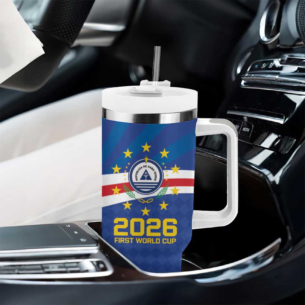 Cape Verde Football 2026 Tumbler With Handle Historic First World Cup Appearance - African Pride
