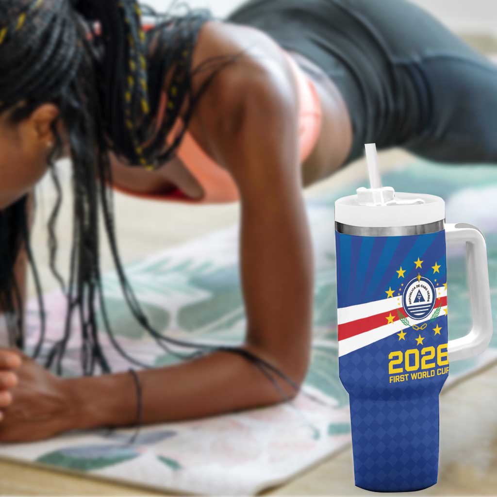 Cape Verde Football 2026 Tumbler With Handle Historic First World Cup Appearance - African Pride
