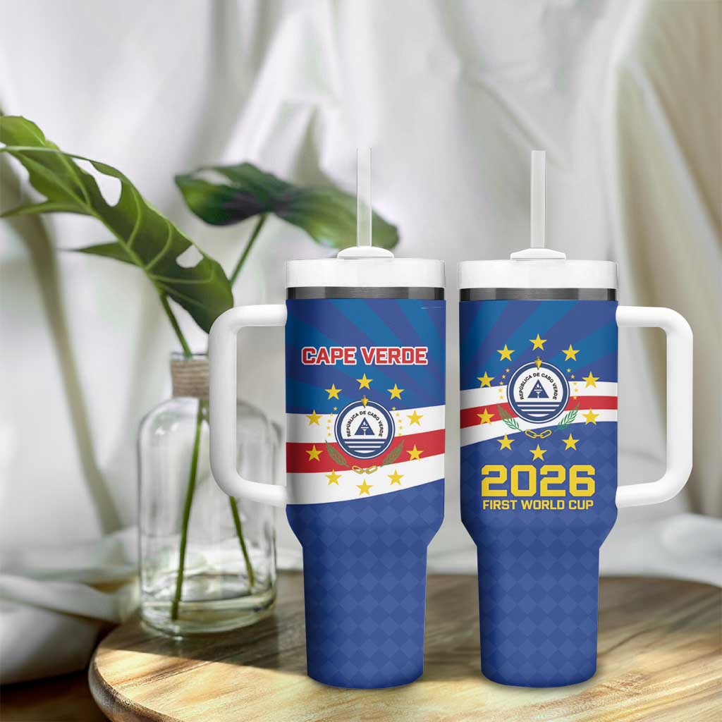 Cape Verde Football 2026 Tumbler With Handle Historic First World Cup Appearance - African Pride