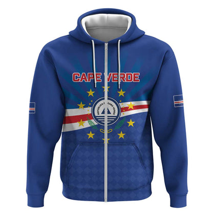 Cape Verde Football 2026 Zip Hoodie Historic First World Cup Appearance - African Pride