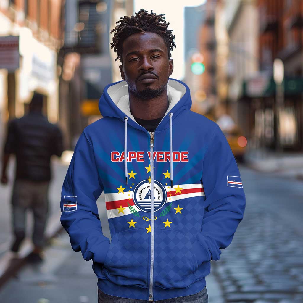 Cape Verde Football 2026 Zip Hoodie Historic First World Cup Appearance - African Pride