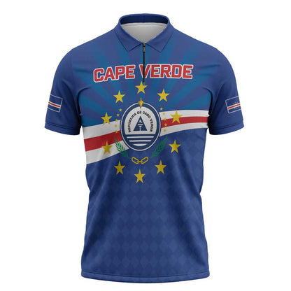Cape Verde Football 2026 Zipper Polo Shirt Historic First World Cup Appearance