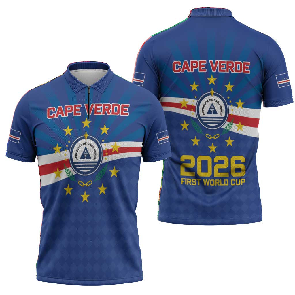 Cape Verde Football 2026 Zipper Polo Shirt Historic First World Cup Appearance