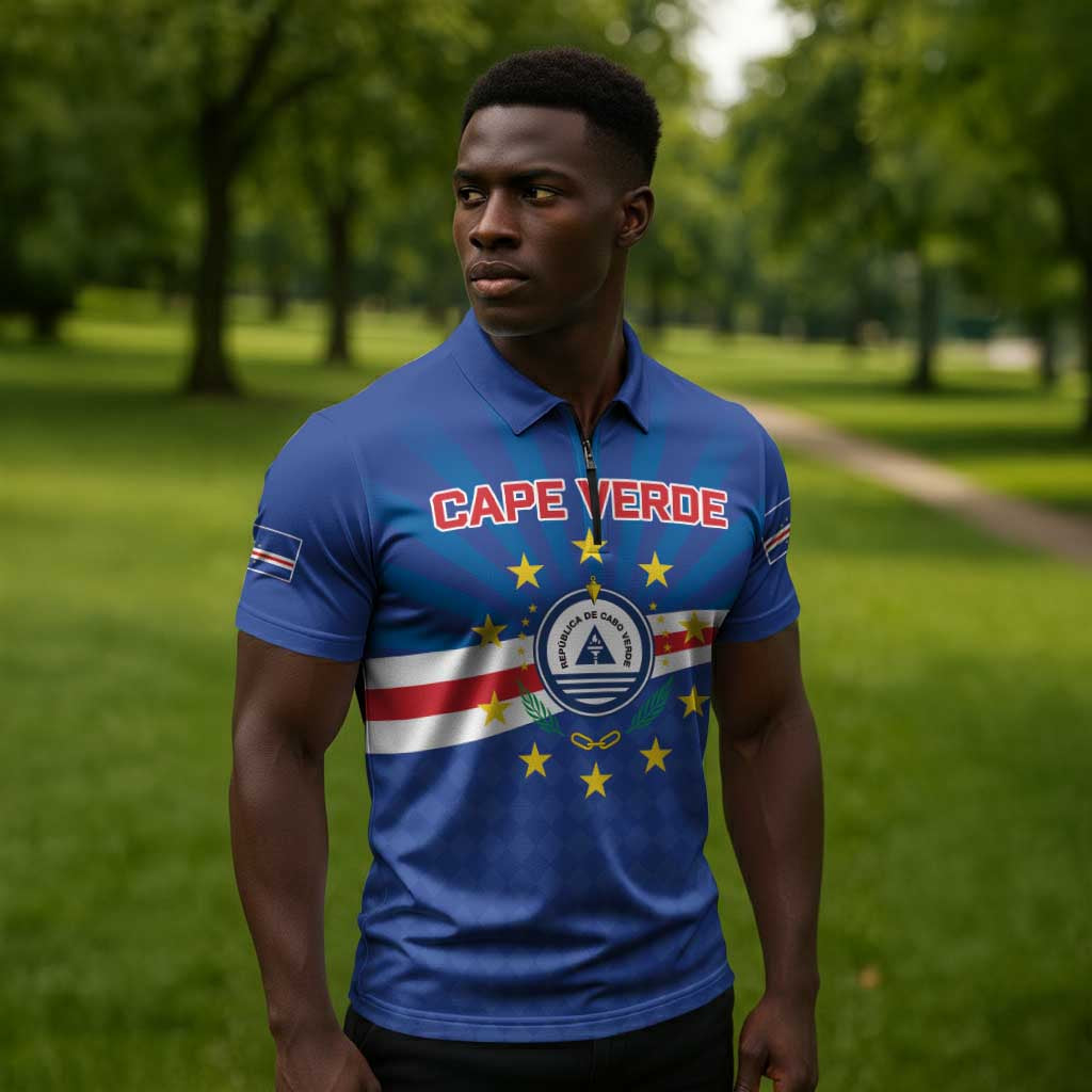 Cape Verde Football 2026 Zipper Polo Shirt Historic First World Cup Appearance