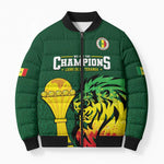Senegal Football Champions Custom Bomber Puffer Jacket Lions of Teranga Rise