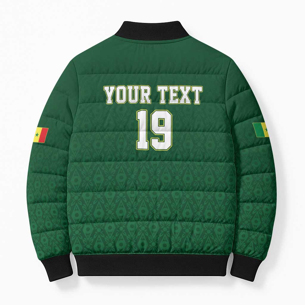 Senegal Football Champions Custom Bomber Puffer Jacket Lions of Teranga Rise