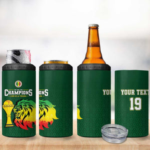 Senegal Football Champions Custom 4 in 1 Can Cooler Tumbler Lions of Teranga Rise