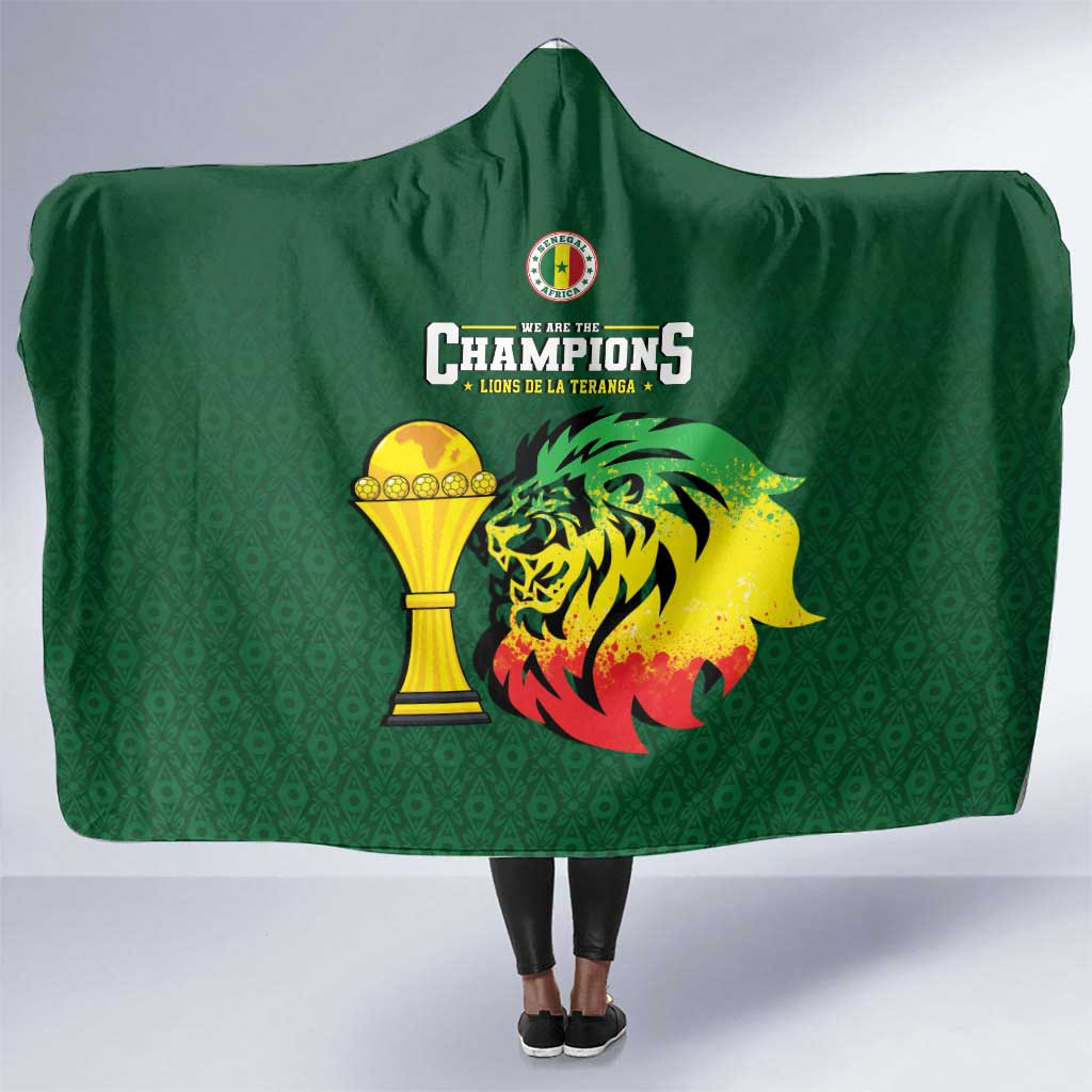 Senegal Football Champions Hooded Blanket Lions of Teranga Rise