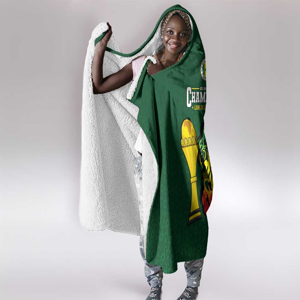 Senegal Football Champions Hooded Blanket Lions of Teranga Rise