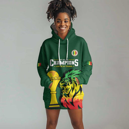 Senegal Football Champions Custom Hoodie Dress Lions of Teranga Rise