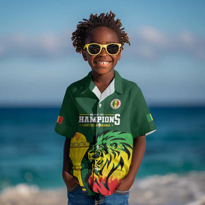 Senegal Football Champions Custom Kid Hawaiian Shirt Lions of Teranga Rise