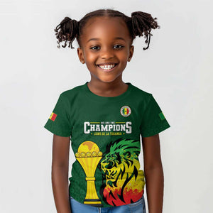 Senegal Football Champions Custom Kid T shirt Lions of Teranga Rise