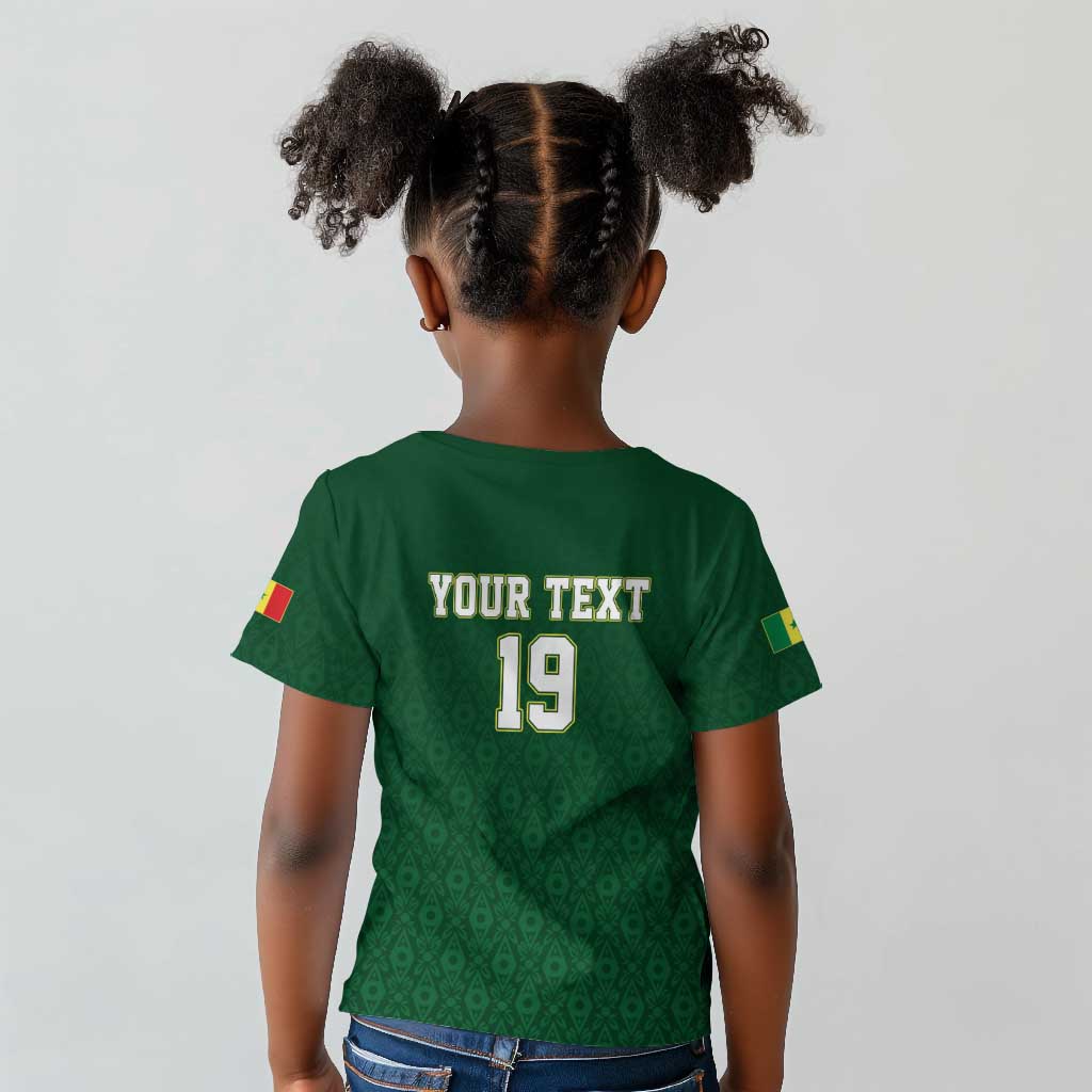 Senegal Football Champions Custom Kid T shirt Lions of Teranga Rise