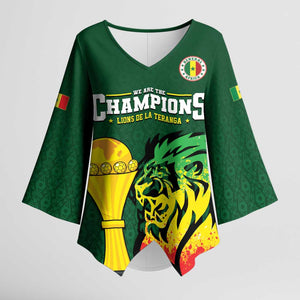 Senegal Football Champions Custom Kimono Sleeve Blouse Lions of Teranga Rise