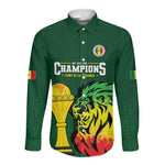 Senegal Football Champions Custom Long Sleeve Button Shirt Lions of Teranga Rise