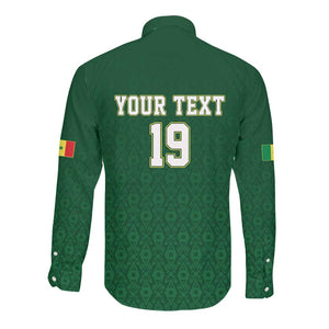 Senegal Football Champions Custom Long Sleeve Button Shirt Lions of Teranga Rise