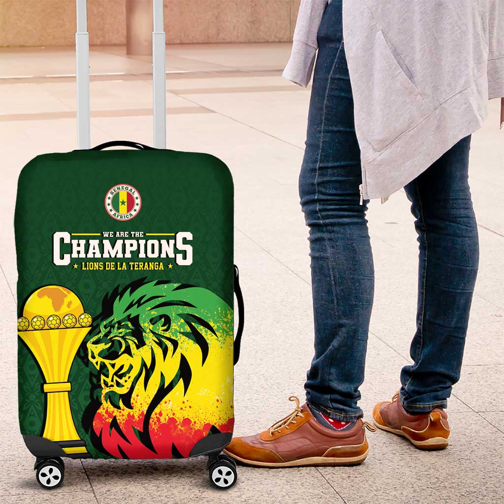 Senegal Football Champions Luggage Cover Lions of Teranga Rise