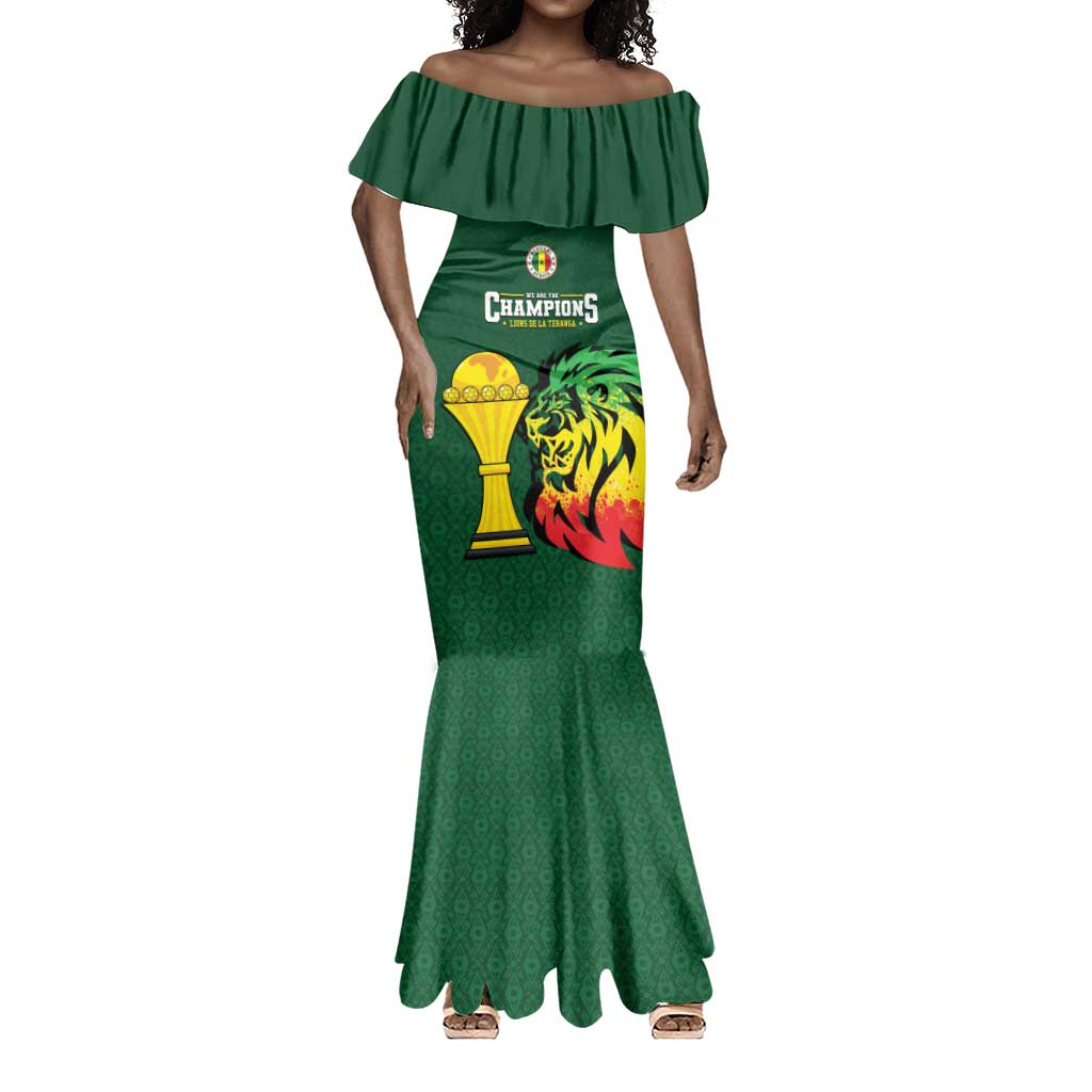 Senegal Football Champions Custom Mermaid Dress Lions of Teranga Rise