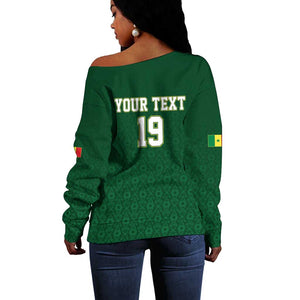 Senegal Football Champions Custom Off Shoulder Sweater Lions of Teranga Rise