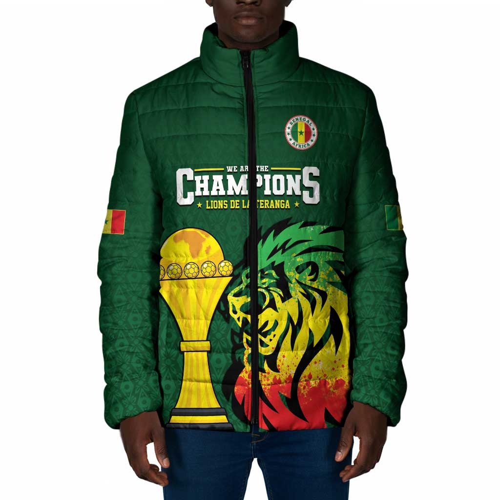 Senegal Football Champions Custom Padded Jacket Lions of Teranga Rise