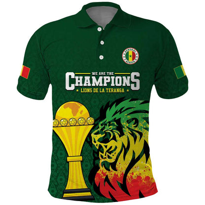 Senegal Football Champions Custom Polo Shirt Lions of Teranga Rise