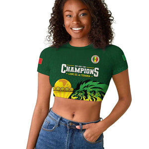 Senegal Football Champions Custom Raglan Cropped T shirt Lions of Teranga Rise