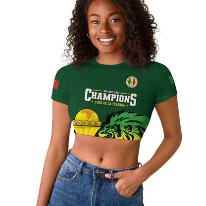 Senegal Football Champions Custom Raglan Cropped T shirt Lions of Teranga Rise