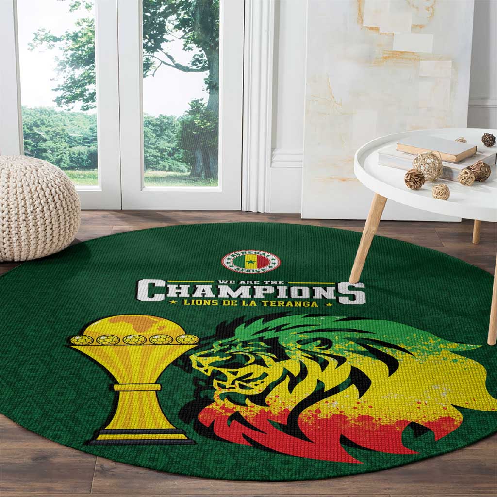 Senegal Football Champions Round Carpet Lions of Teranga Rise