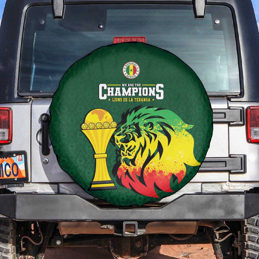 Senegal Football Champions Spare Tire Cover Lions of Teranga Rise
