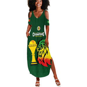 Senegal Football Champions Custom Summer Maxi Dress Lions of Teranga Rise