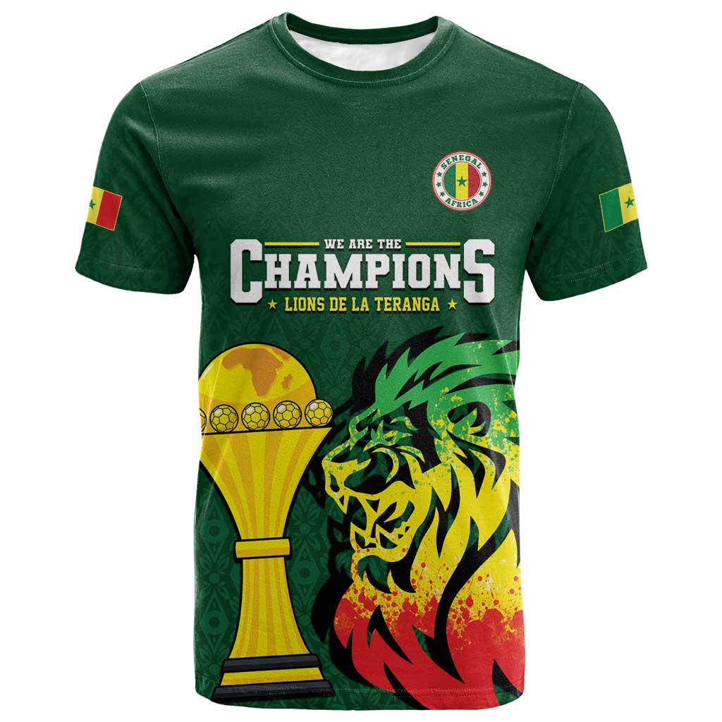 Senegal Football Champions Custom T shirt Lions of Teranga Rise