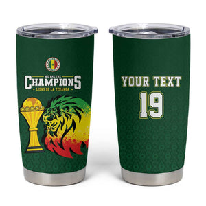 Senegal Football Champions Custom Tumbler Cup Lions of Teranga Rise