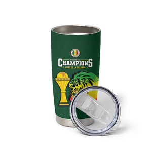 Senegal Football Champions Custom Tumbler Cup Lions of Teranga Rise