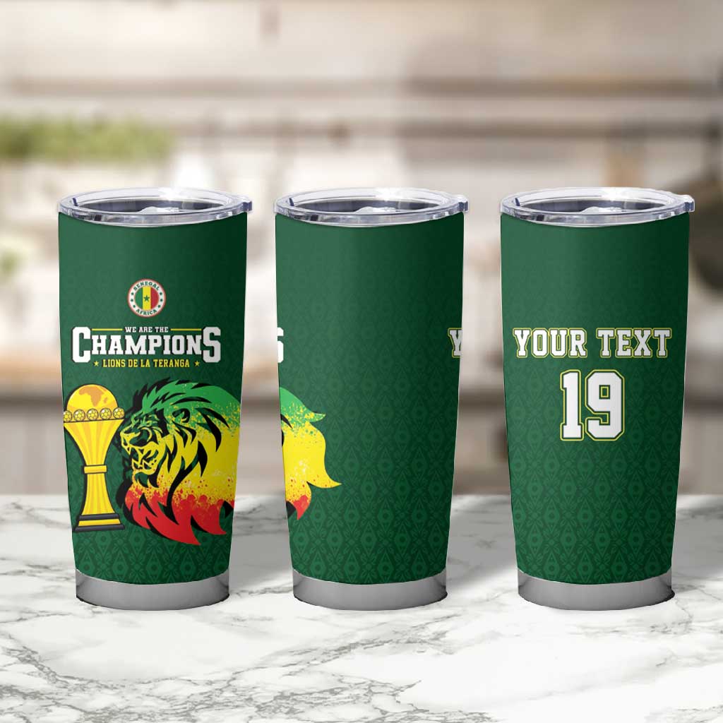 Senegal Football Champions Custom Tumbler Cup Lions of Teranga Rise